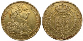 1787. Carlos III (1759-1788). Madrid. 4 escudos. DV. A&C 722. Au. Atractiva. EBC. Est.800.