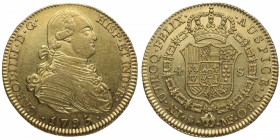 1795. Carlos IV (1788-1808). Madrid. 4 escudos. A&C 345. Au. Muy bella. Brillo original. SC-. Est.1250.