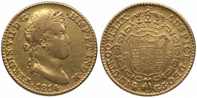 1814. Fernando VII (1808-1833). Madrid. 2 escudos. GJ. Au. 6,73 g. MBC / MBC+. Est.350.