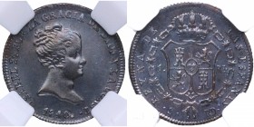 1840. Isabel II (1833-1868). Sevilla. 1 real. RD. Cal-427. Ag. MUY RARA. AU58 NN coins 2762881-124. EBC+. Est.775.
