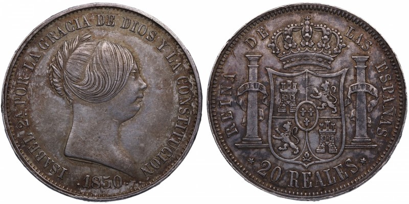 1850. Isabel II (1833-1868). Madrid. 8 reales. A&C 722. Ag. Bella. Precioso colo...