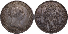 1850. Isabel II (1833-1868). Madrid. 8 reales. A&C 722. Ag. Bella. Precioso color. EBC. Est.300.
