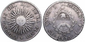 1813 . Argentina. 8 reales. PTS. J. KM 5. Ag. 26,42 g. MBC / MBC+. Est.520.