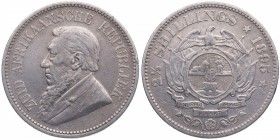 1895. Sudáfrica. 2 1/2 Shillings. KM 7. Ag. 14,03 g. EBC / EBC+. Est.430.