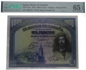 1928. Billetes Españoles. II República. San Fernando. 1000 pesetas. PMG 65 EPQ. Raro así. SC. Est.200.