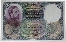 1931. II República (1931-1939). 50 pesetas. Doblez central. Apresto original. EBC+. Est.70.