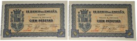 1937. II República (1931-1939). Gijón. Pareja de 100 pesetas. SC. Est.65.