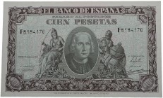 1940. Billetes Españoles. Franco (1939-1975). 100 pesetas. Pick 118a. Restos de apresto original. SC-. Est.125.