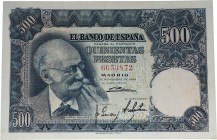 1951. Franco (1939-1975). 500 pesetas. Sin serie. Planchado. Doblez central y vertical imperceptibles. SC. Est.12.