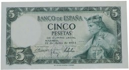 1954. Franco (1939-1975). Madrid. 5 pesetas. SC-. Est.10.