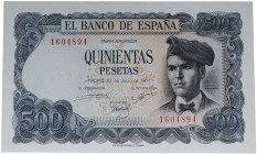 1971. Franco (1939-1975). 500 pesetas. Sin serie. Doblez central. Apresto original. EBC+. Est.30.