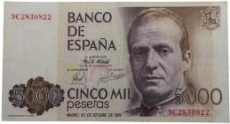 1979. Billetes Españoles. Juan Carlos I (1975-2014). 5000 pesetas. Pick 160. Doblez vertical marcada y horizontal. Planchado. Serie especial de sustit...