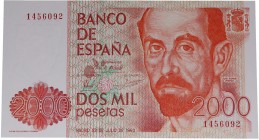 1980. Juan Carlos I (1975-2014). 2000 pesetas. Sin serie. SC. Est.25.