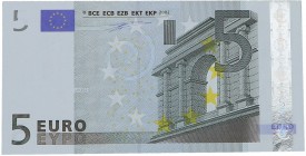 2002. Francia. Primera firma. 5 euro. Ligero abarquillamiento central. EBC. Est.14.