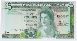 1988. Billetes Extranjeros. Gibraltar. 5 libras. SC. Est.20.