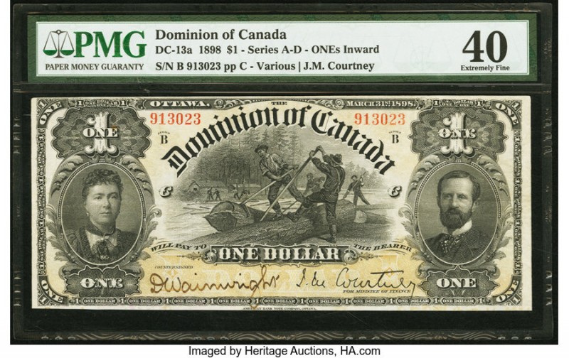 Canada Dominion of Canada $1 31.3.1898 DC-13a PMG Extremely Fine 40. An attracti...