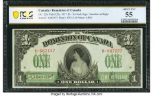 Canada Dominion of Canada $1 17.3.1917 DC-23b PCGS Banknote About UNC 55. The no-seal variety is seldom seen in grades above Very Fine for this large ...
