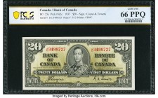 Canada Bank of Canada $20 2.1.1937 BC-25c PCGS Banknote Gem Unc 66 PPQ. An example of this final signature variety for the King George VI portrait ser...