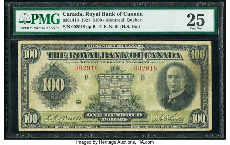 Canada Montreal, PQ- Royal Bank of Canada $100 3.1.1927 Ch.# 630-14-18 PMG Very ...