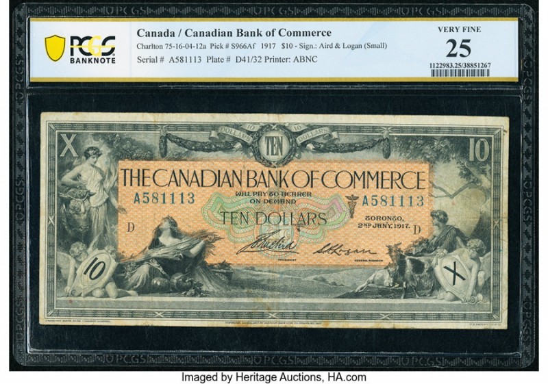 Canada Toronto, ON- Canadian Bank of Commerce $10 2.1.1917 Ch.# 75-16-04-12a PCG...