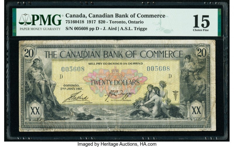 Canada Toronto, ON- Canadian Bank of Commerce $20 2.1.1917 Ch.# 75-16-04-18 PMG ...