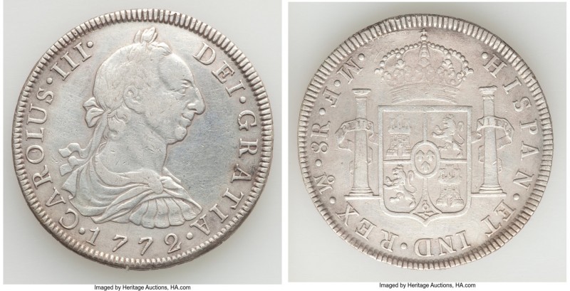 Charles III 8 Reales 1772 Mo-MF VF (Altered Surfaces), Mexico City mint, KM106.1...