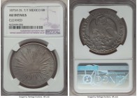 Republic 8 Reales 1875 (7/7) A-DL AU Details (Cleaned) NGC, Alamos mint, KM377, DP-As13, Double punched 7 in date. Dunigan and Parker note that this t...