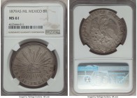 Republic 8 Reales 1879 As-ML MS61 NGC, Alamos mint, KM377, DP-As19. Dunigan and Parker list this intrinsically scarcer type as very rare in uncirculat...