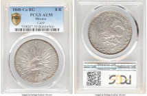 Republic 8 Reales 1848 Ca-RG AU55 PCGS, Chihuahua mint, KM377.2, DP-Ca19. Lustrous and well-struck, with slight porosity on the obverse.

HID098012420...