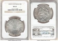 Republic 8 Reales 1892 Cn-AM MS62 NGC, Culiacan mint, KM377.3, DP-Cn54. Exhibiting a level of appeal far above what would be suggested by its grade, t...