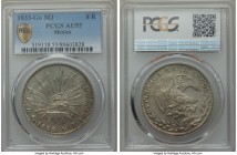 Republic 8 Reales 1833 Go-MJ AU55 PCGS, Guanajuato mint, KM377.8, DP-Go14. Olive toned with iridescent multicolored highlights.

HID09801242017

© 202...