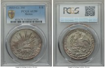 Republic 8 Reales 1833 Go-JM AU50 PCGS, Guanajuato mint, KM377.8, DP-Go15 (Rare to Very Rare). A fleeting and highly coveted date, cataloged as "rare ...