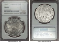 Republic 8 Reales 1845 Go-PM MS62 NGC, Guanajuato mint, KM377.8, DP-Go28. Showcasing heavy frost around the central devices, with bold evidence of dou...