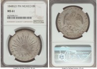 Republic 8 Reales 1848 Go-PM MS61 NGC, Guanajuato mint, KM377.8, DP-Go31. Wholly original, with a light touch of texturized tone, and warm underlying ...