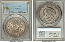Republic 8 Reales 1863 Go-YF MS61 PCGS, Guanajuato mint, KM377.8, DP-Go48. Lightly handled in-line with the grade, though well-struck on the whole fro...