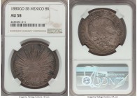 Republic 8 Reales 1880 (Second 8/7) Go-SB AU58 NGC, Guanajuato mint, KM377.8, DP-Go61. Second 8 over 7 variety. Well-pedigreed and a rather scarce ove...