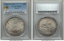 Republic 8 Reales 1844 Pi-AM MS62 PCGS, San Luis Potosi mint, KM377.12, DP-Pi21. A very pleasing example of this scarce date with frosty luster in the...