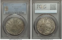 Republic 8 Reales 1845 Pi-AM AU55 PCGS, San Luis Potosi mint, KM377.12, DP-Pi22. Expressing balanced visual appeal with all devices well-outlined. 

H...