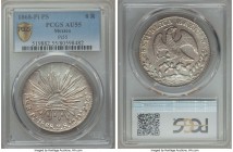 Republic 8 Reales 1868 Pi-PS AU55 PCGS, San Luis Potosi mint, KM377.12, DP-Pi56. An attractive offering enhanced by the presence of soft peach tone. 
...