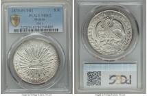 Republic 8 Reales 1875 Pi-MH MS62 PCGS, San Luis Potosi mint, KM377.12, DP-Pi61. A fully uncirculated example revealing considerable mint frost. 

HID...