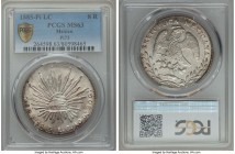 Republic 8 Reales 1885 Pi-LC MS63 PCGS, San Luis Potosi mint, KM377.12, DP-Pi75. A superb coin with no major problems or defects. 

HID09801242017

© ...