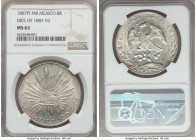 Republic 8 Reales 1887 Pi-MR MS63 NGC, San Luis Potosi mint, KM377.12, DP-Pi78. Die Style of 1887-1893. Fully lustrous and displaying a captivating ca...