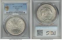 Republic 8 Reales 1889 Pi-MR AU58 PCGS, San Luis Potosi mint, KM377.12, DP-Pi80. Just shy of Mint State, with intense argent luster emanating from the...