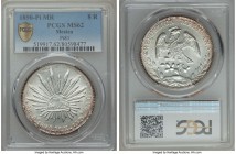 Republic 8 Reales 1890 Pi-MR MS62 PCGS, San Luis Potosi mint, KM377.12, DP-Pi81. A shimmering example showcasing a light touch of attractive periphera...