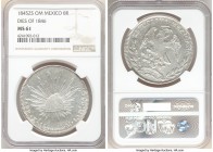 Republic 8 Reales 1845 Zs-OM MS61 NGC, Zacatecas mint, KM377.1, DP-Zs25. Die style of 1845-1882. Wholly untoned, displaying only light and scattered e...