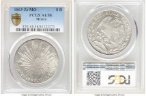 Republic 8 Reales 1863 Zs-MO AU58 PCGS, Zacatecas mint, KM377.13, DP-Zs47. A frosty white example with strong peripheral features.

HID09801242017

© ...