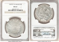 Republic 8 Reales 1869 Zs-YH MS62 NGC, Zacatecas mint, KM377.13, DP-Zs54. White with just the faintest hint of golden color at the far edges.

HID0980...