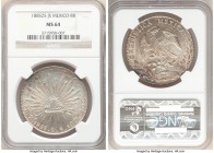 Republic 8 Reales 1885 Zs-JS MS64 NGC, Zacatecas mint, KM377.13, DP-Zs70. Soundly struck with resultingly expressive detail throughout, alongside a de...