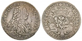 Carlo Emanuele III, Primo Periodo 1730-1755
Ottavo di scudo vecchio, Torino, 1733, AG 3.67 g.
Ref : MIR 928 (R5)
Conservation : TTB. Très Rare