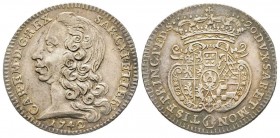 Carlo Emanuele III, Primo Periodo 1730-1755 
Lira, II tipo, Torino, 1742, AG 5.64 g.
Ref : MIR 930 (R), Sim. 17/1, Biaggi 796a
Conservation : TTB/SUP